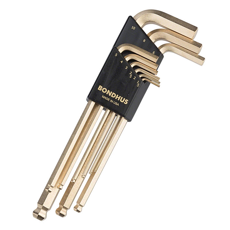 Bondhus 39199 9pc GoldGuard™ Long Arm Hex L-Wrench Set - 1.5mm To 10mm - USA